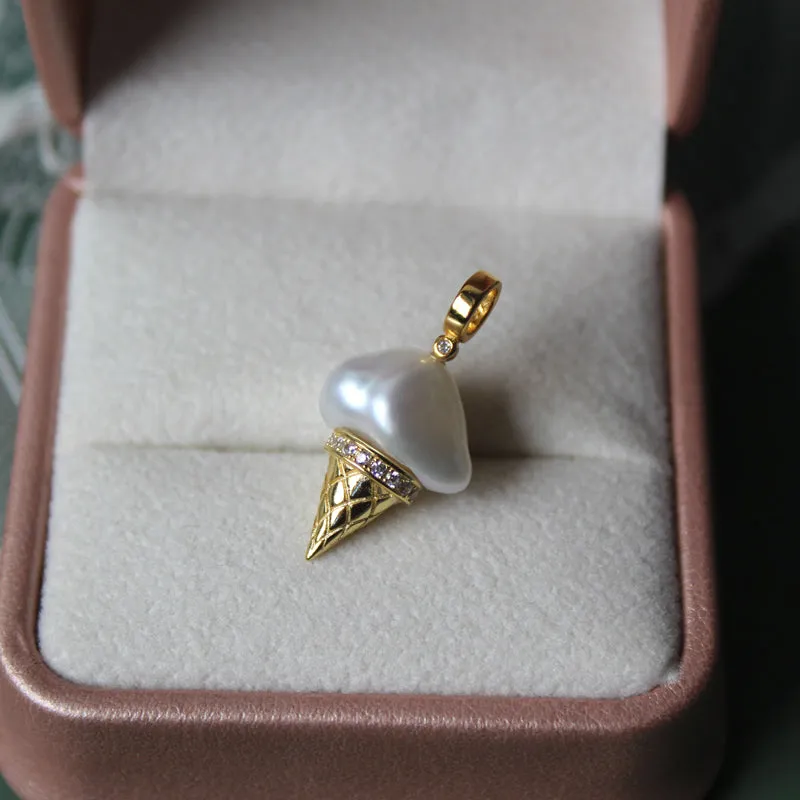 Ice Cream Baroque Pearl Necklace sold by Belle Juri product image thumbnail 5