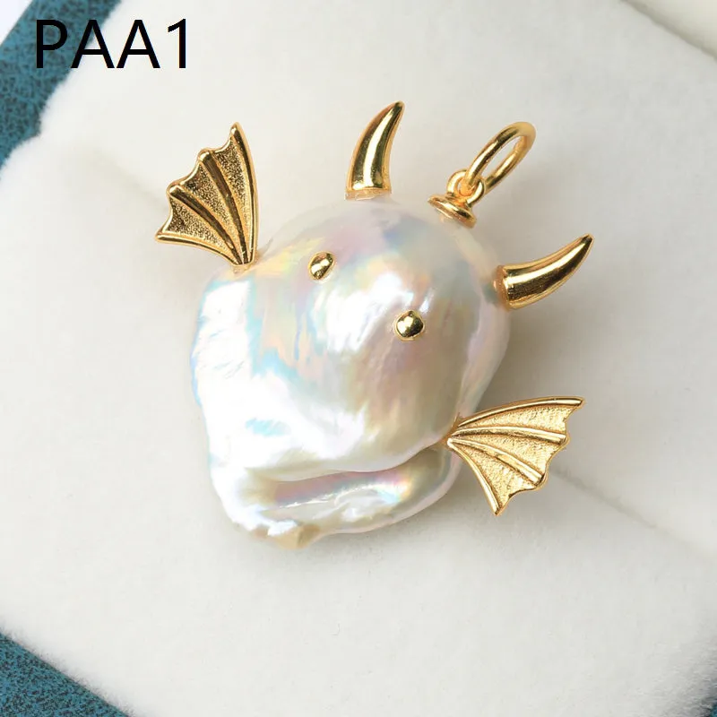 Whimsical Baroque Pearl Monster Pendant sold by Belle Juri product image thumbnail 4