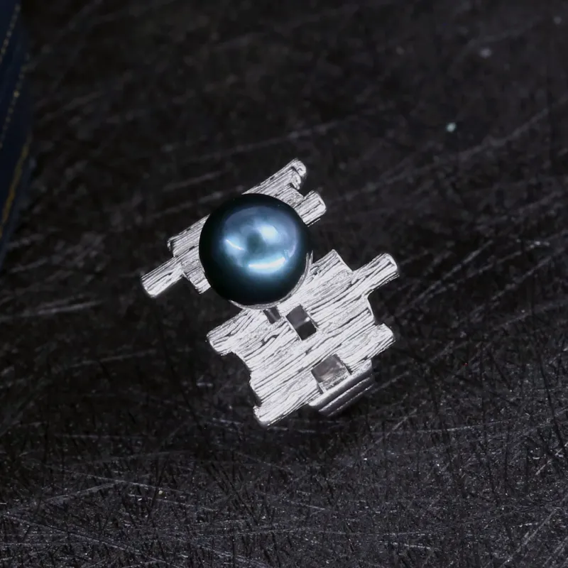 Black Tahitian Pearl Branch Ring sold by Belle Juri