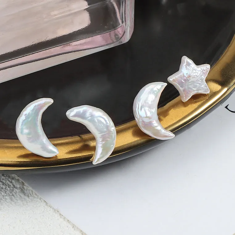 Moon & Star Baroque Pearl Earrings sold by Belle Juri