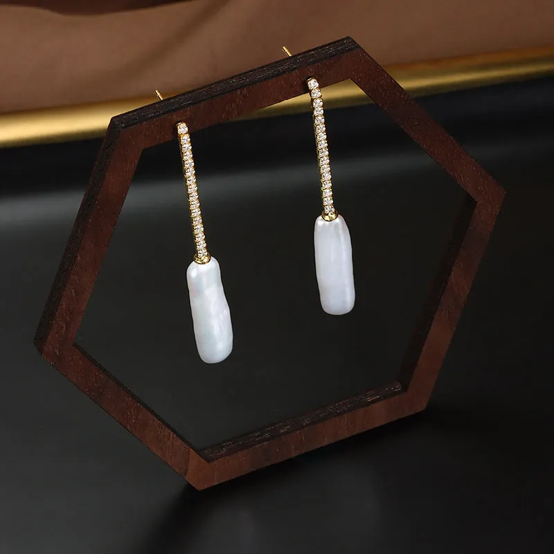 Stick-Shaped Baroque Pearl Earrings sold by Belle Juri product image thumbnail 5