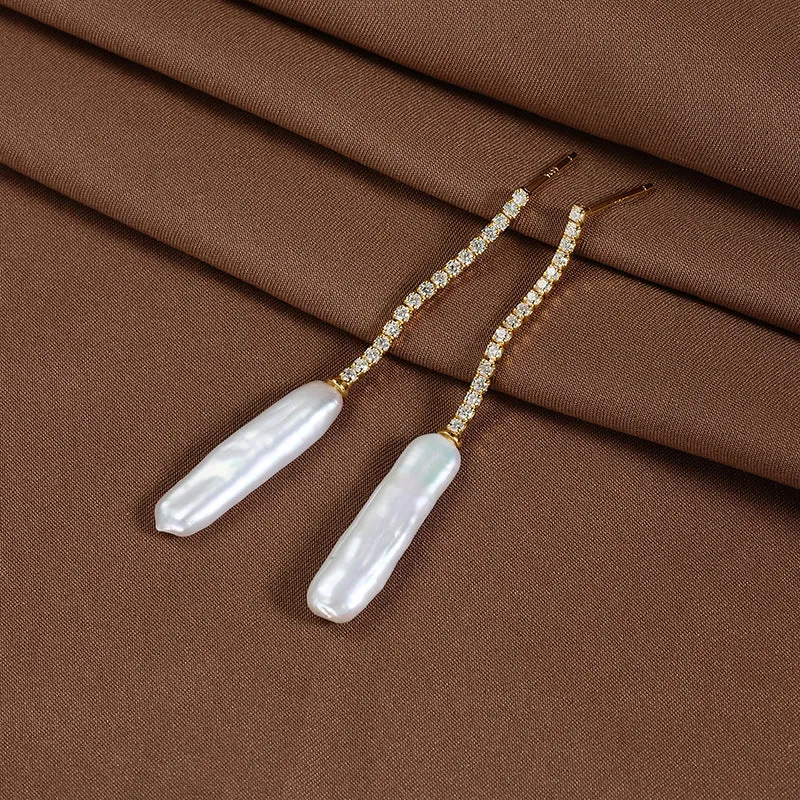 Stick-Shaped Baroque Pearl Earrings sold by Belle Juri product image thumbnail 4