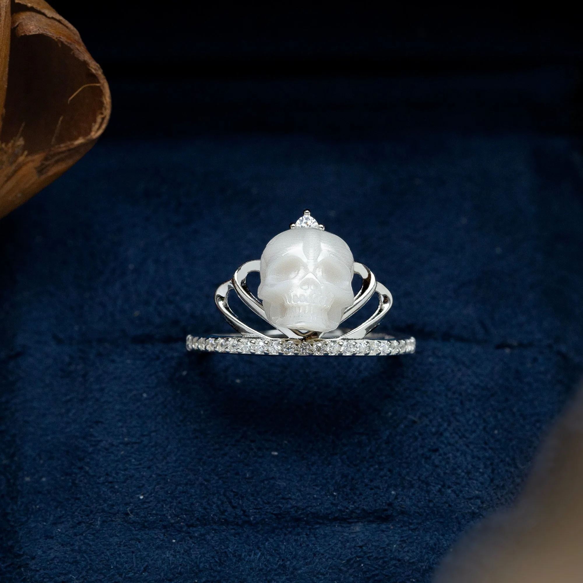 Crown Zirconia Pearl Skull Ring sold by Belle Juri product image thumbnail 3