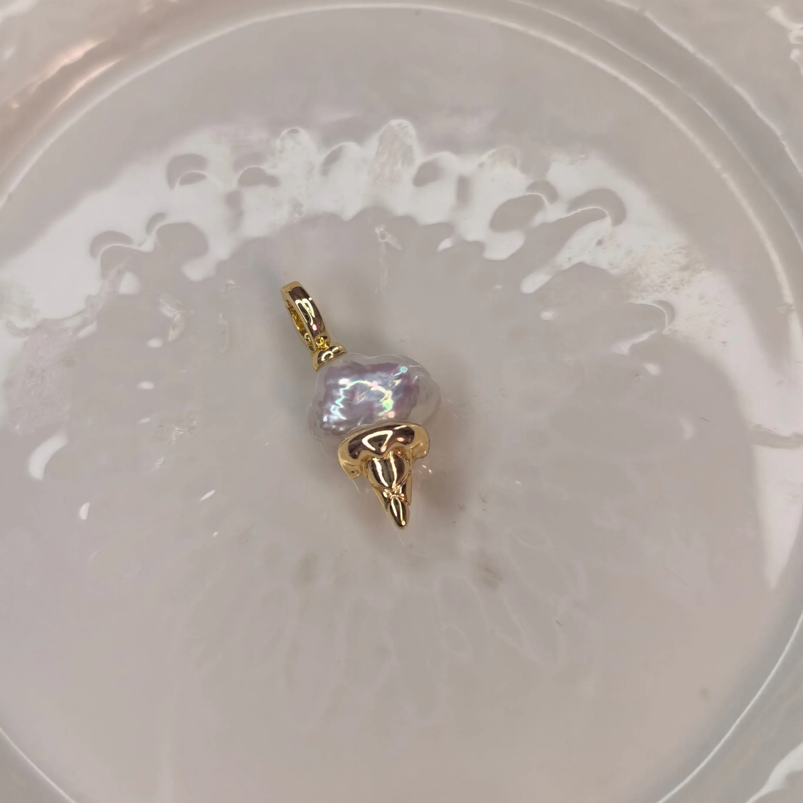 Ice Cream Baroque Pearl Stud Earrings&pendant sold by Belle Juri product image thumbnail 2