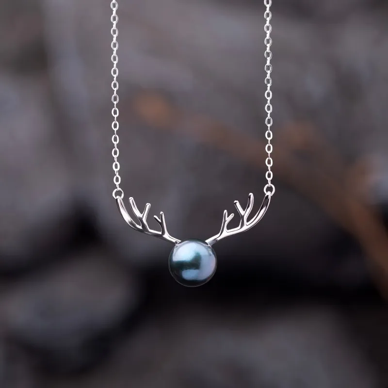 Reindeer Antler Tahitian Pearl Necklace sold by Belle Juri