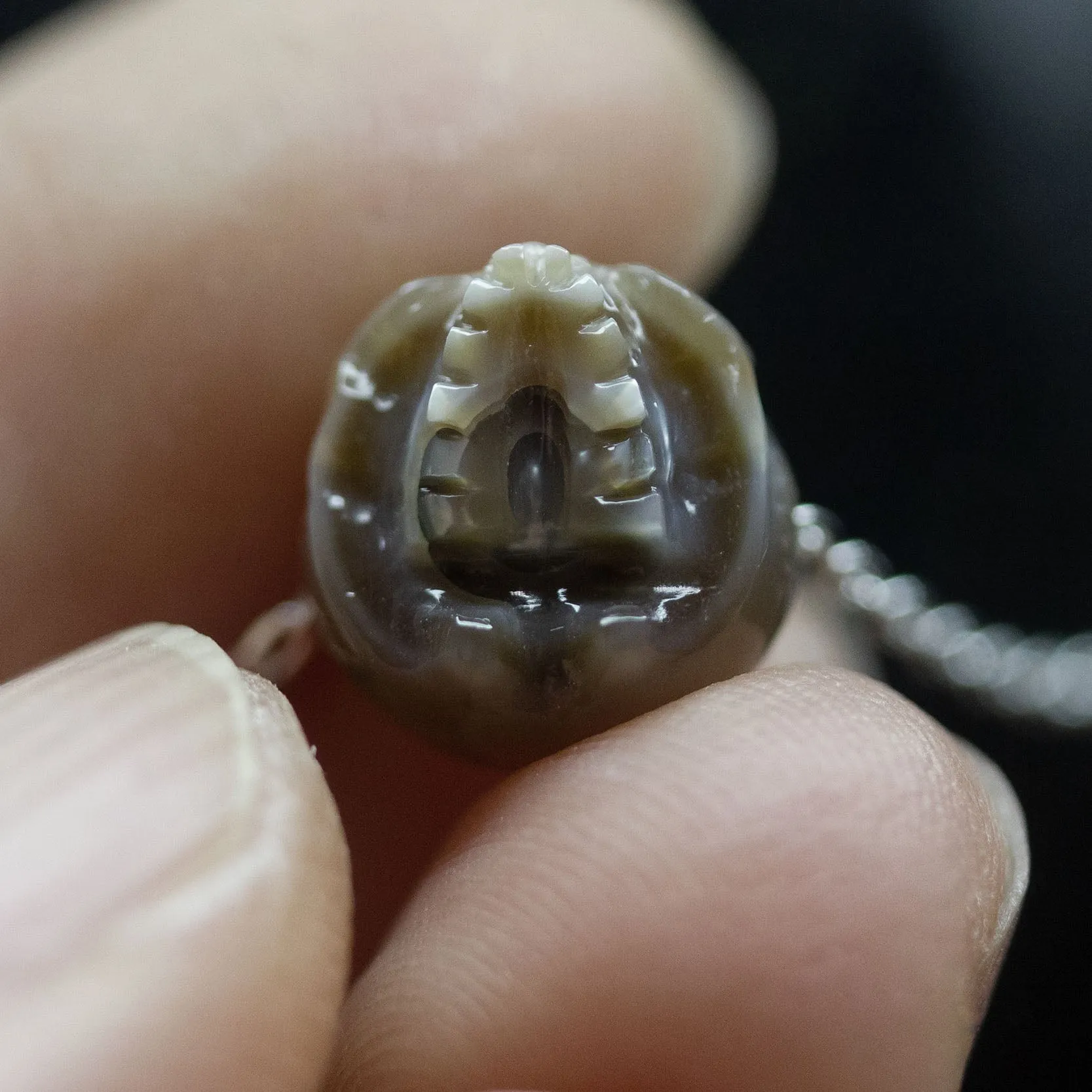 Heart Eyes Minimalist 4A Pearl Skull Necklace sold by Belle Juri product image thumbnail 4