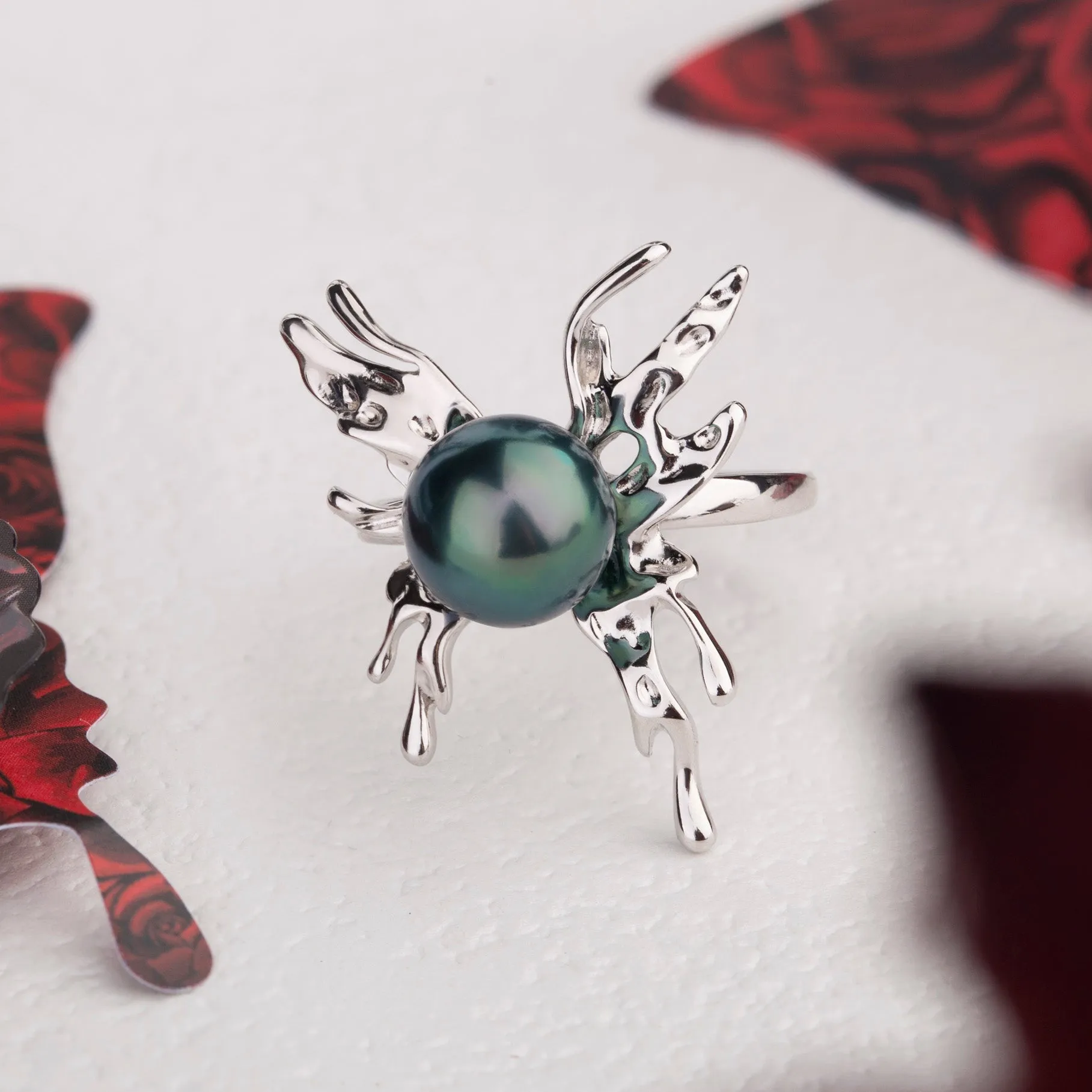 Tahitian Pearl Butterfly Wing Ring sold by Belle Juri product image thumbnail 2