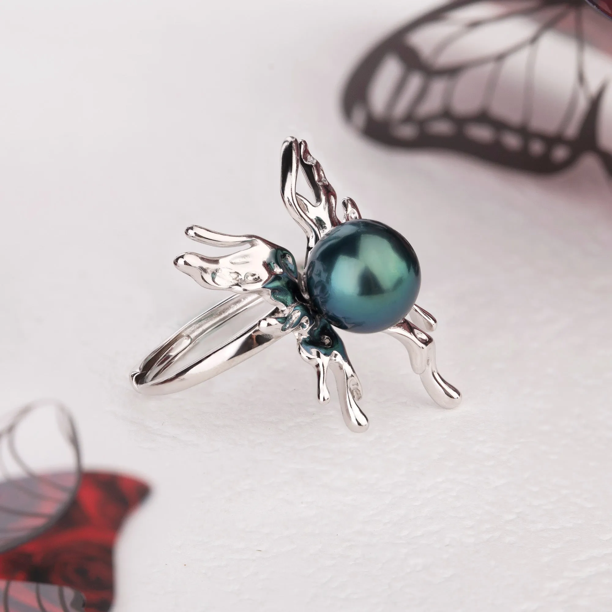 Tahitian Pearl Butterfly Wing Ring sold by Belle Juri product image thumbnail 5