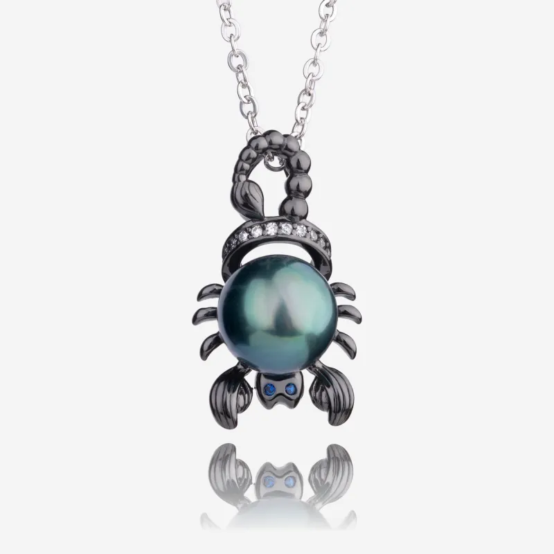 Natural Tahitian Pearl Scorpion Necklace sold by Belle Juri
