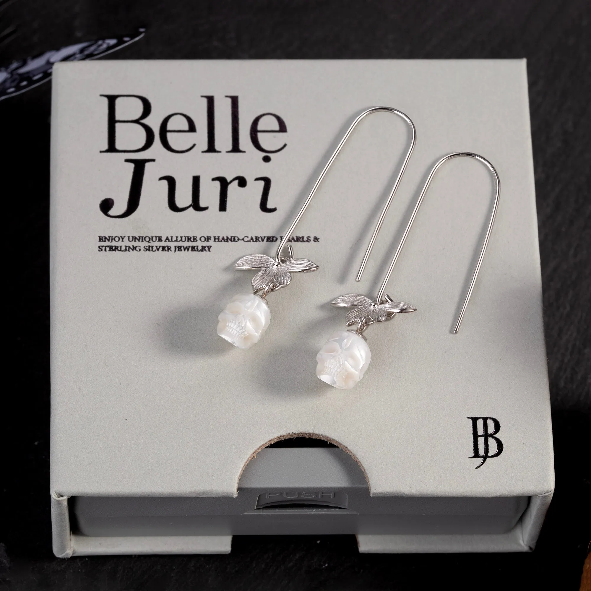 Silver Flower Pearl Drop Earring sold by Belle Juri product image thumbnail 2