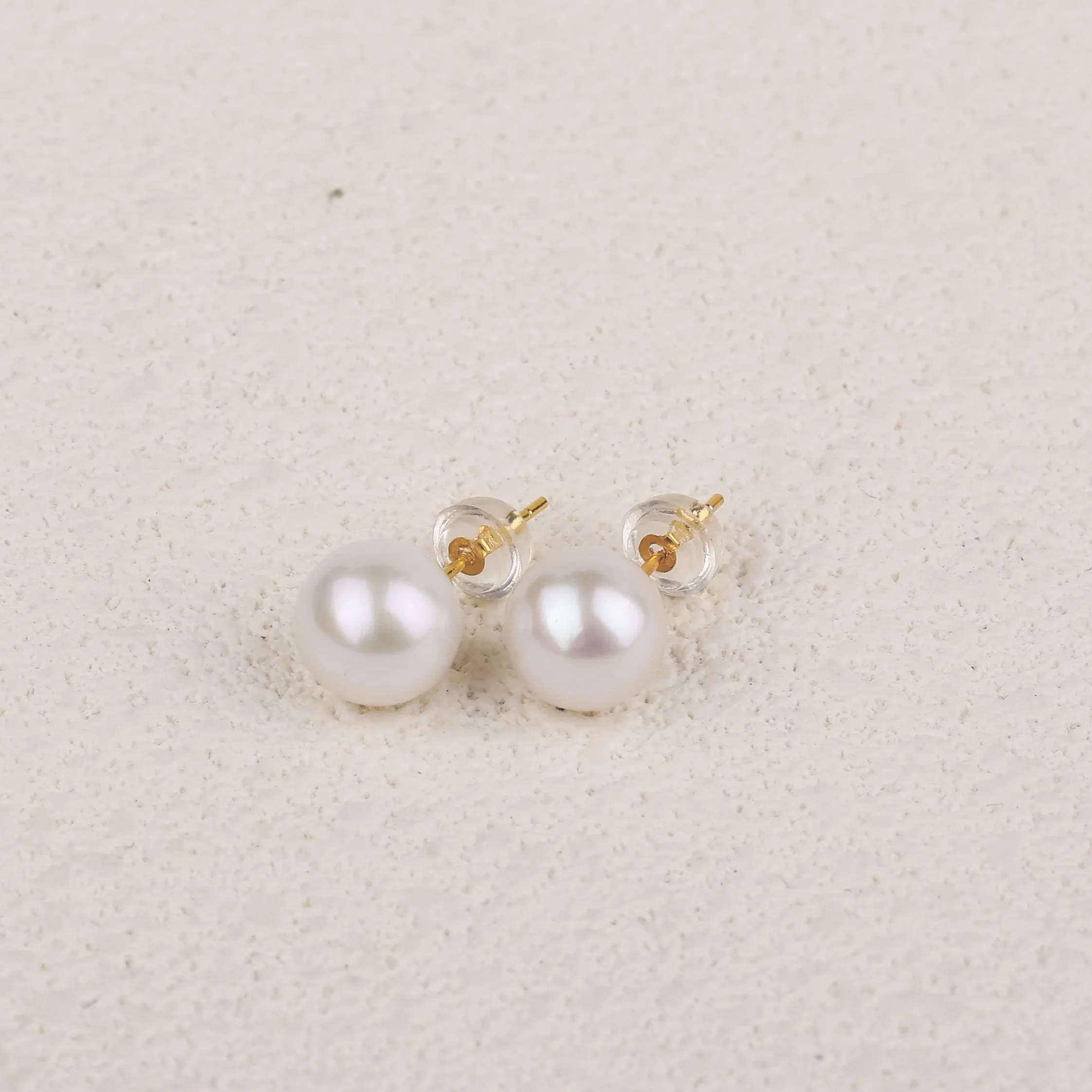 Minimalist Pearl Stud Earrings sold by Belle Juri