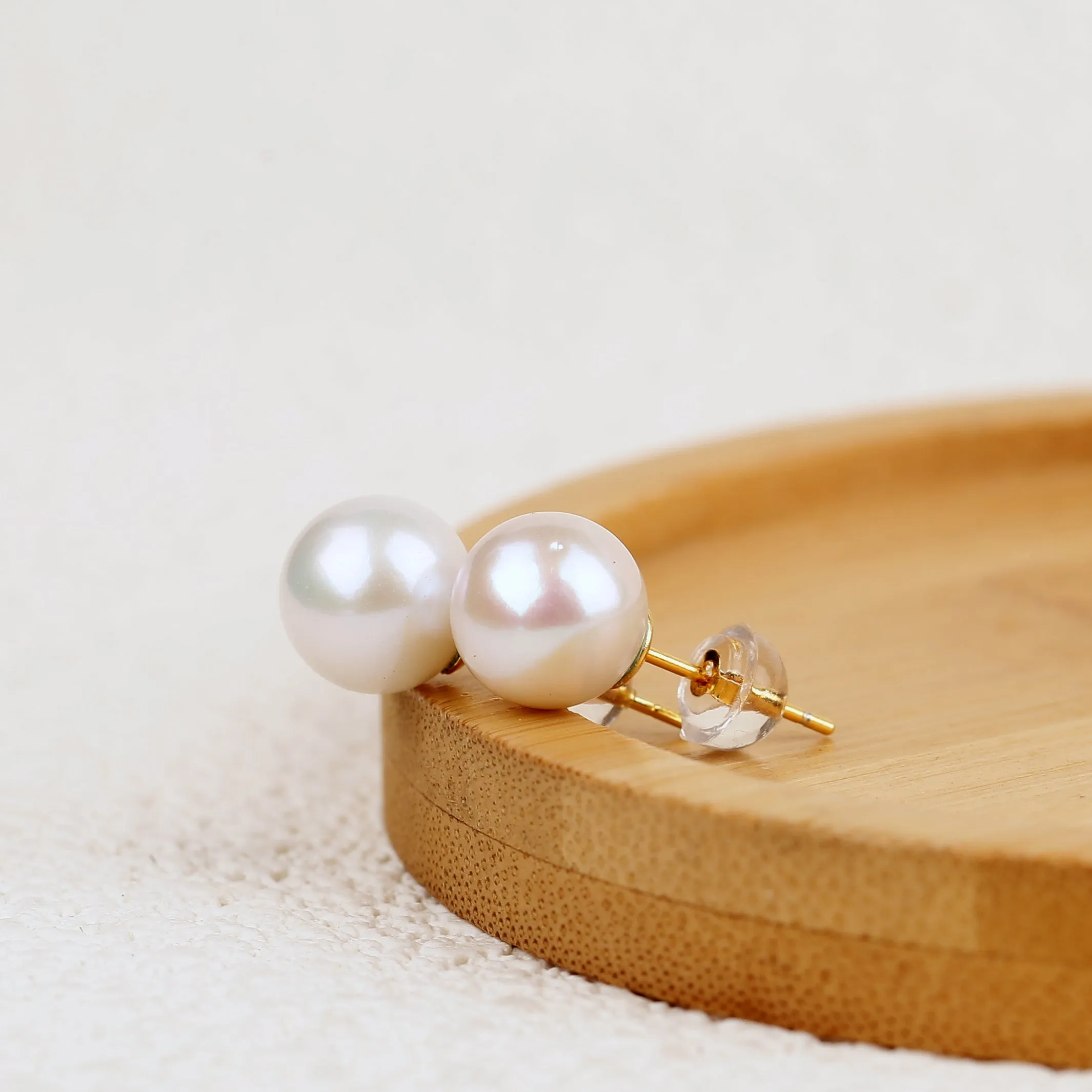 Minimalist Pearl Stud Earrings sold by Belle Juri product image thumbnail 4