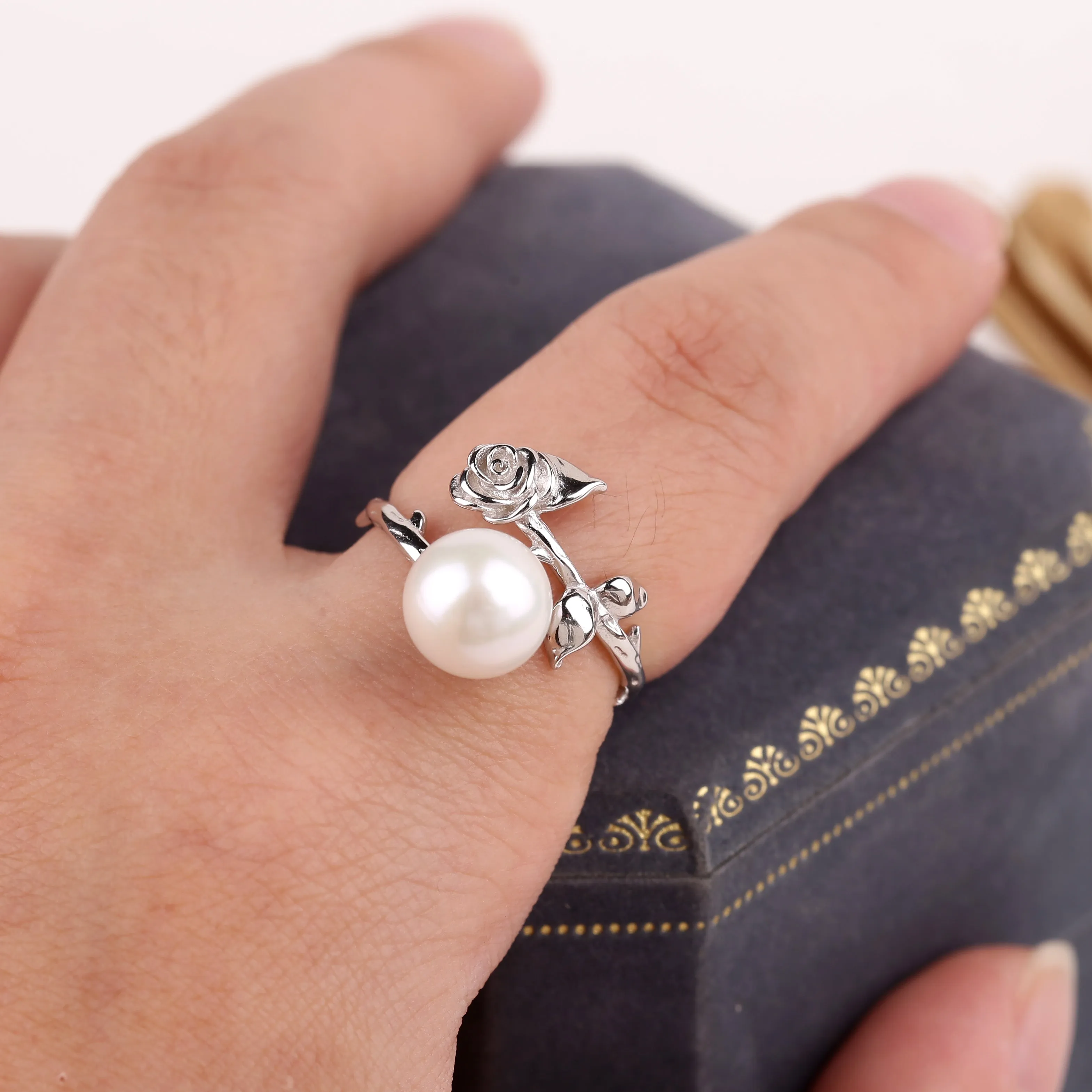 Rose Pearl Ring sold by Belle Juri product image thumbnail 3