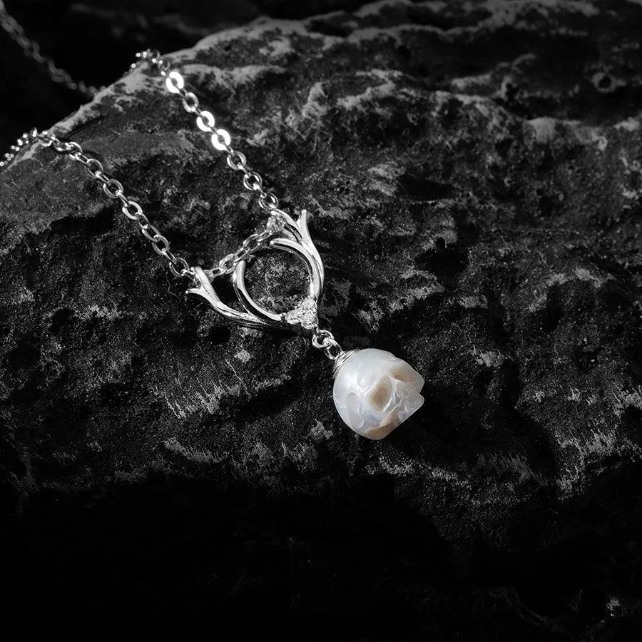 Sika Deer Antler Pearl Cranium Pendant Necklace sold by Belle Juri product image thumbnail 5