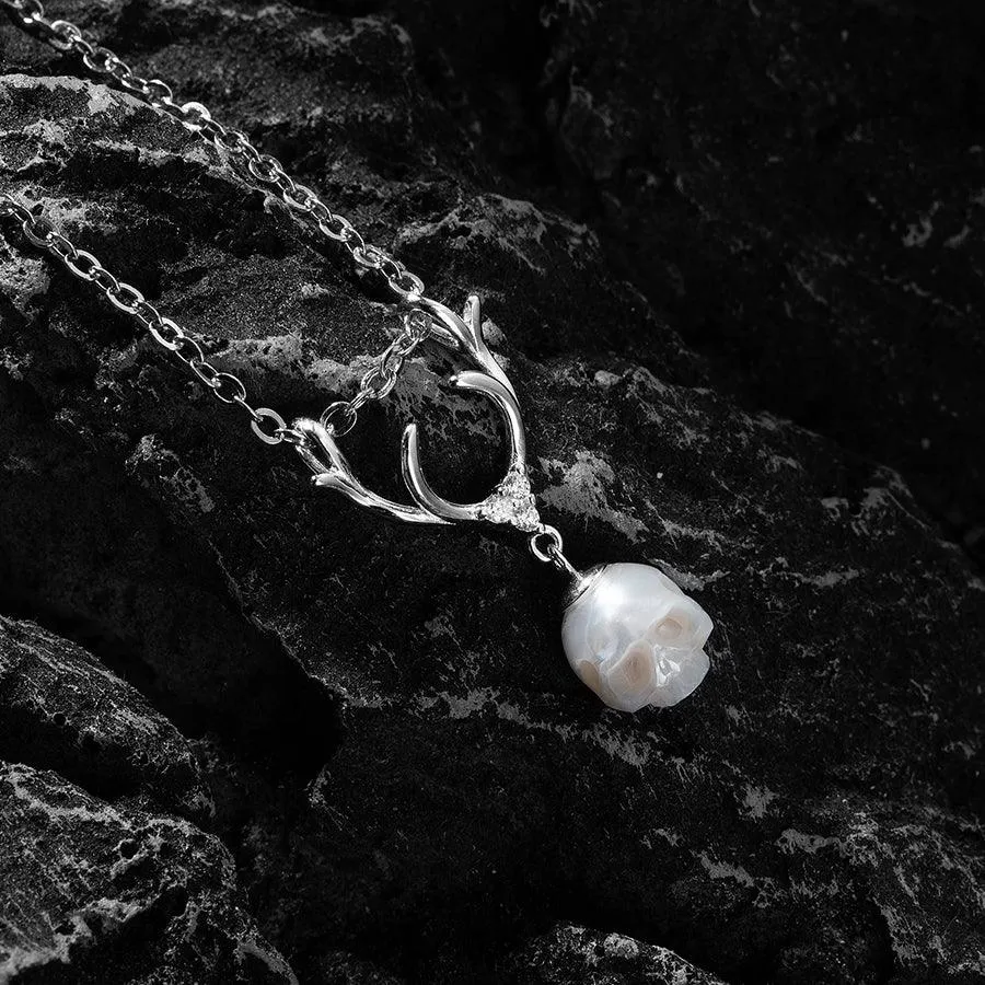 Sika Deer Antler Pearl Cranium Pendant Necklace sold by Belle Juri product image thumbnail 4