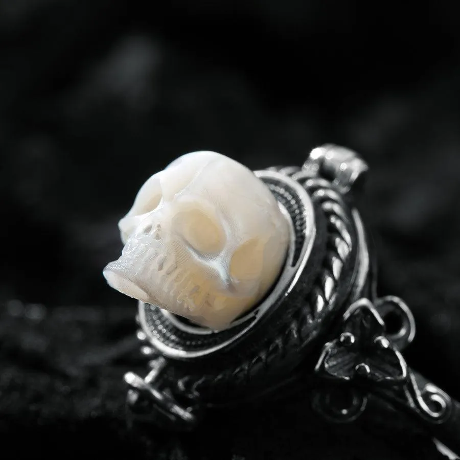 Antique Pearl Skull Pillbox Ring sold by Belle Juri product image thumbnail 2