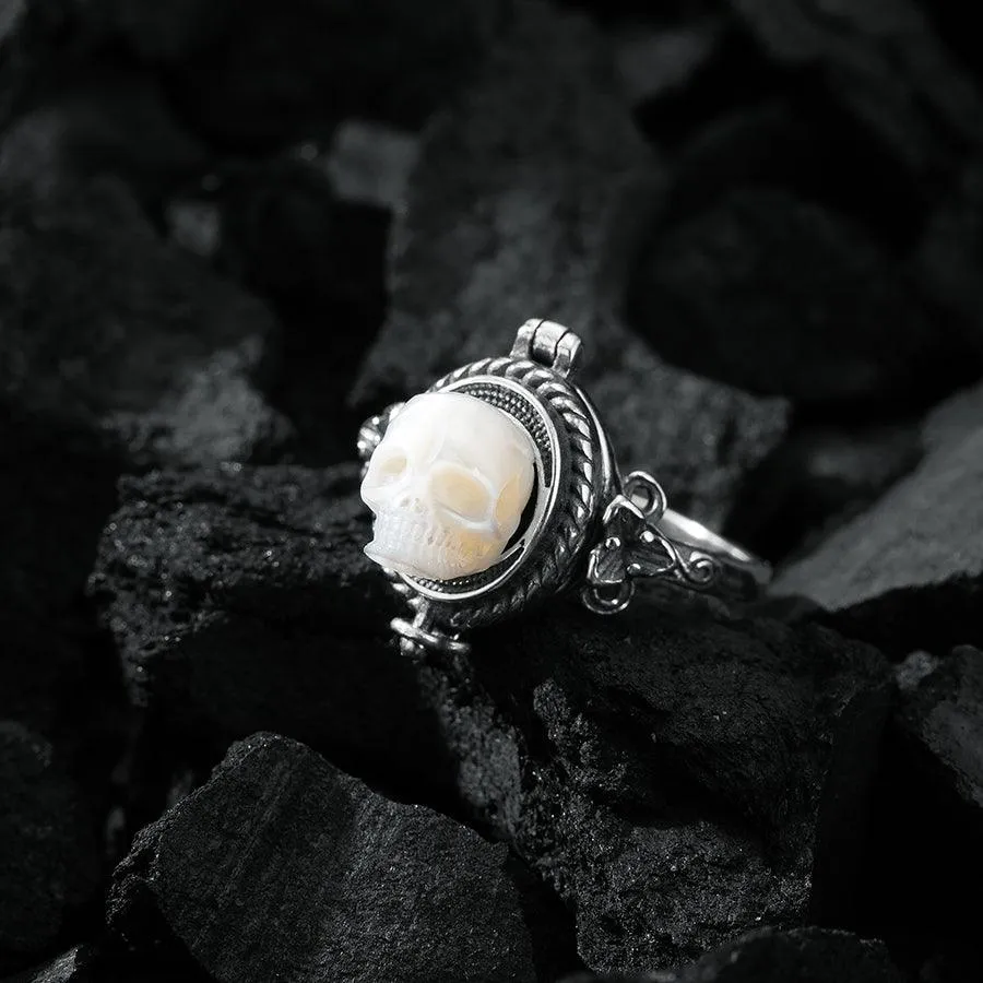 Antique Pearl Skull Pillbox Ring sold by Belle Juri product image thumbnail 4