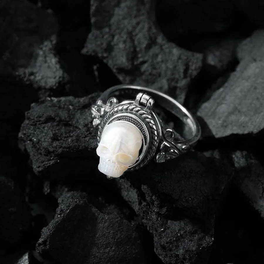 Antique Pearl Skull Pillbox Ring sold by Belle Juri product image thumbnail 5