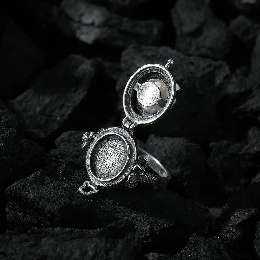 Antique Pearl Skull Pillbox Ring sold by Belle Juri product image thumbnail 3