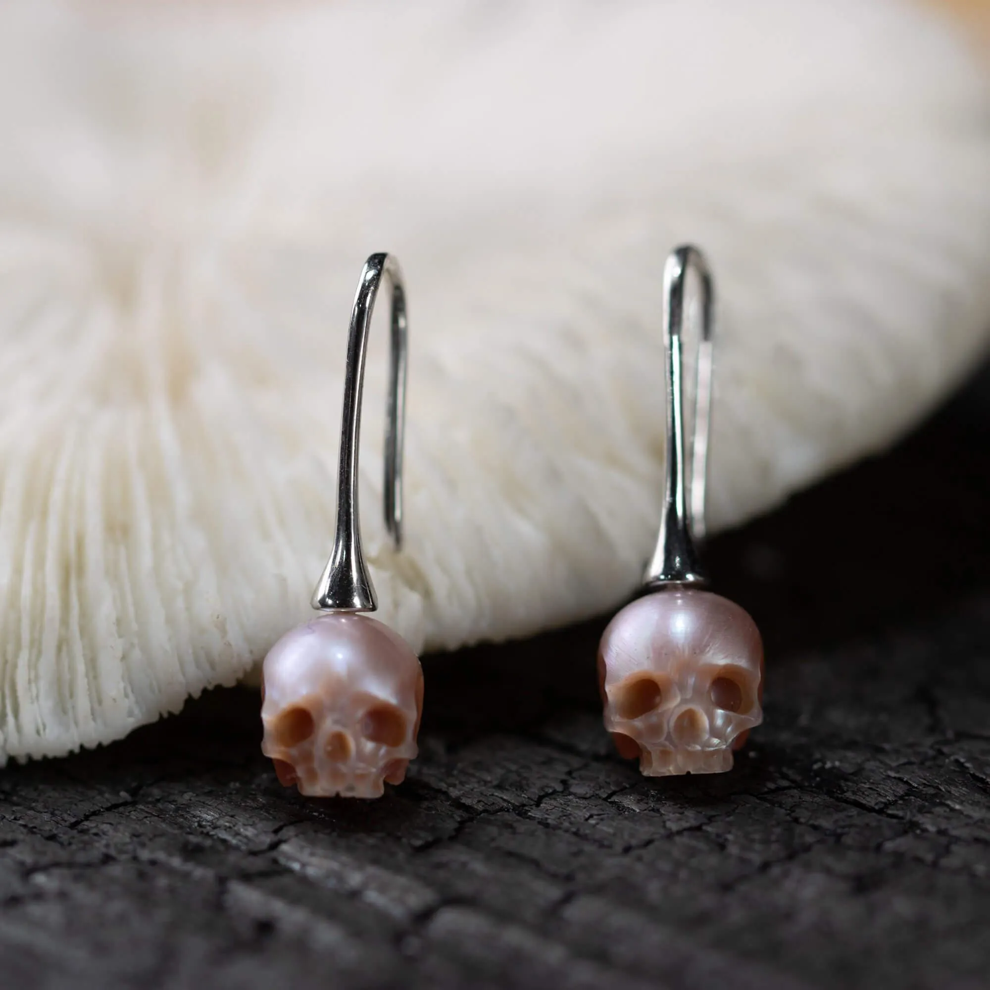 Simple Modern Pearl Cranium Hook Earrings sold by Belle Juri product image thumbnail 4