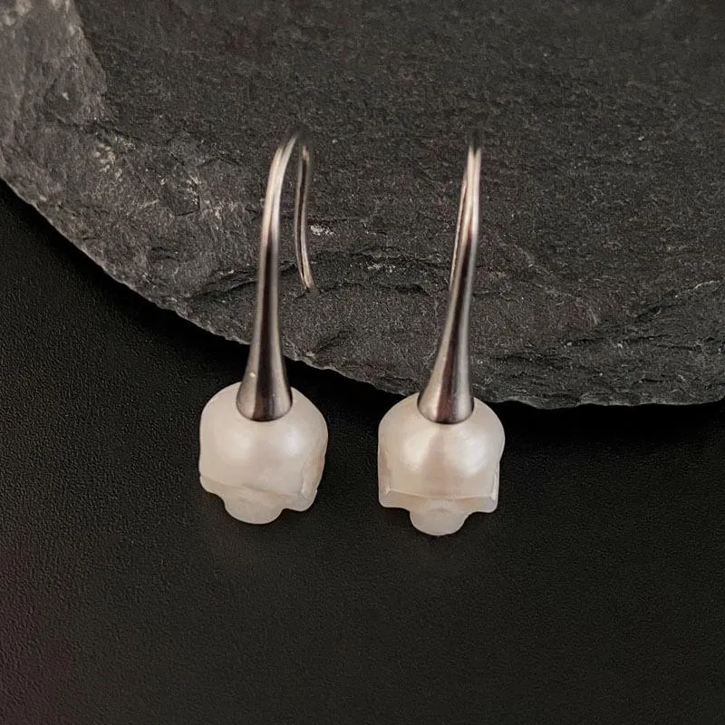 Simple Modern Pearl Cranium Hook Earrings sold by Belle Juri product image thumbnail 2