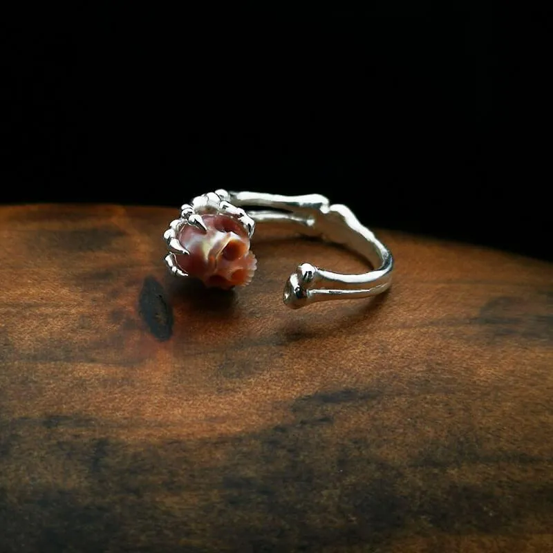 Pearl Cranium Skeleton Hand Bone Ring sold by Belle Juri product image thumbnail 4