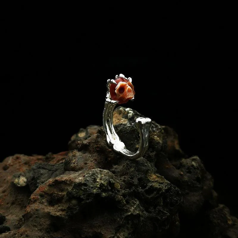 Pearl Cranium Skeleton Hand Bone Ring sold by Belle Juri product image thumbnail 5