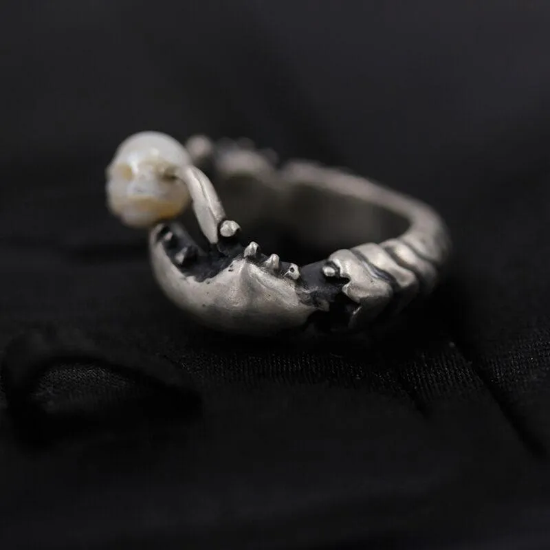Pearl Skull Crab Pincer Ring sold by Belle Juri product image thumbnail 3