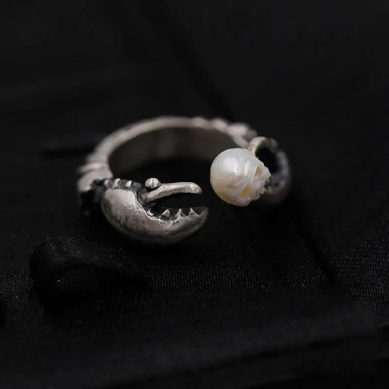 Pearl Skull Crab Pincer Ring sold by Belle Juri product image thumbnail 2