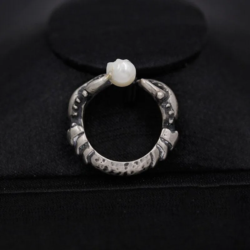 Pearl Skull Crab Pincer Ring sold by Belle Juri product image thumbnail 4