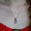Devil's Wing Pearl Skull Pendant Necklace sold by Belle Juri