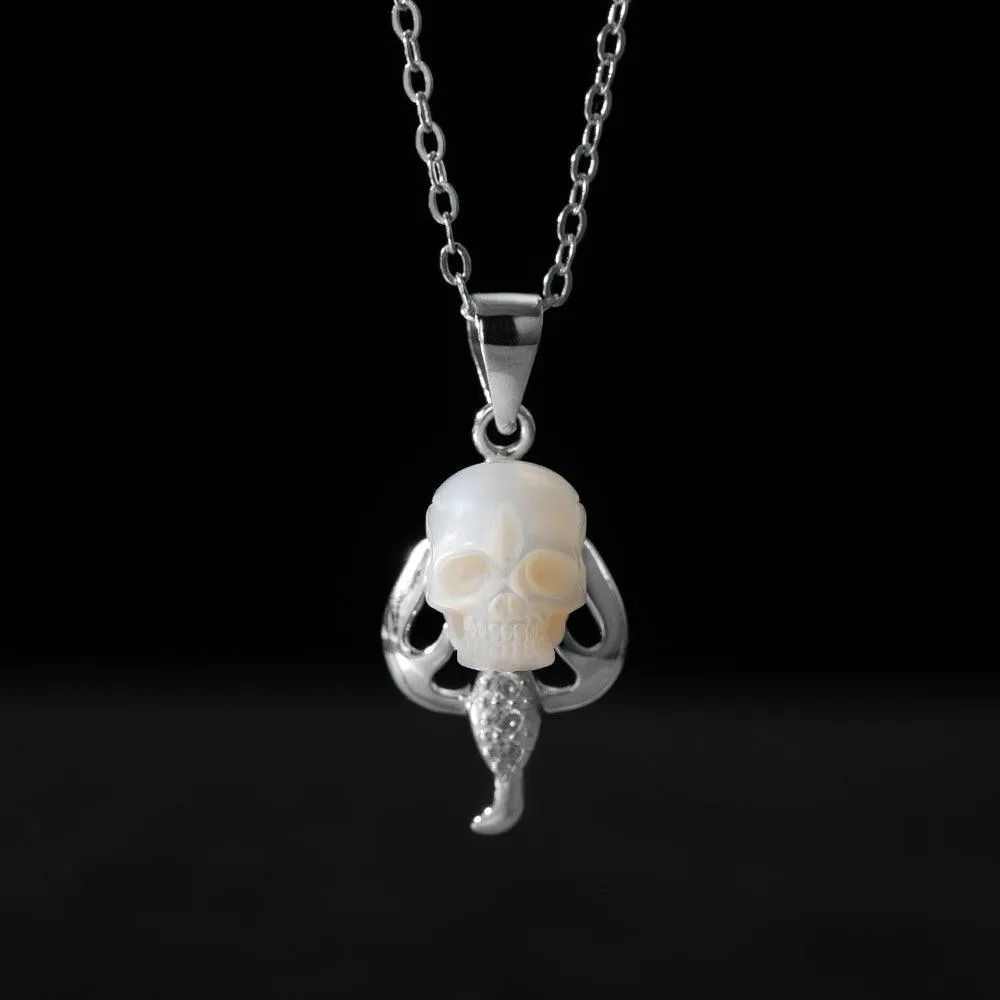 12 Zodiac Signs Scorpio Pearl Skull Necklace sold by Belle Juri