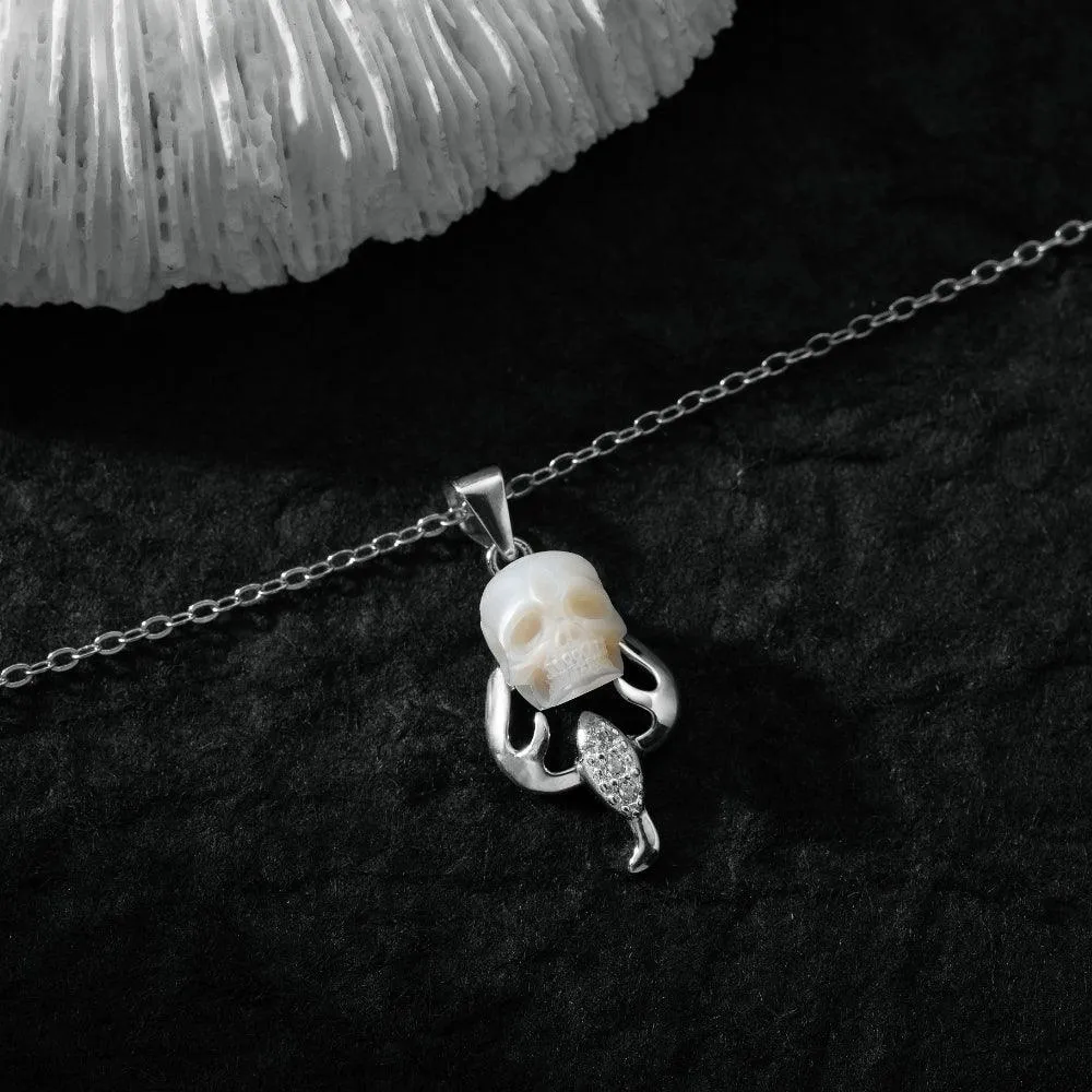 12 Zodiac Signs Scorpio Pearl Skull Necklace sold by Belle Juri product image thumbnail 5
