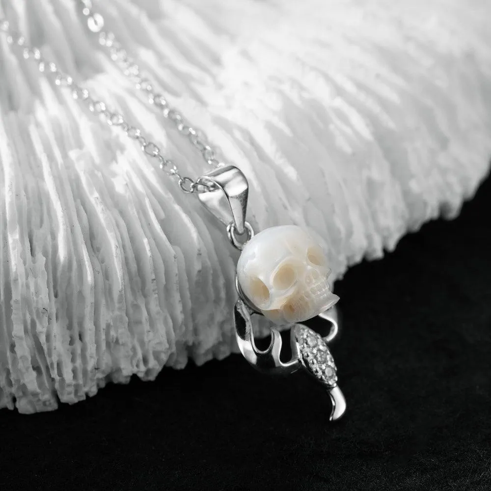 12 Zodiac Signs Scorpio Pearl Skull Necklace sold by Belle Juri product image thumbnail 3