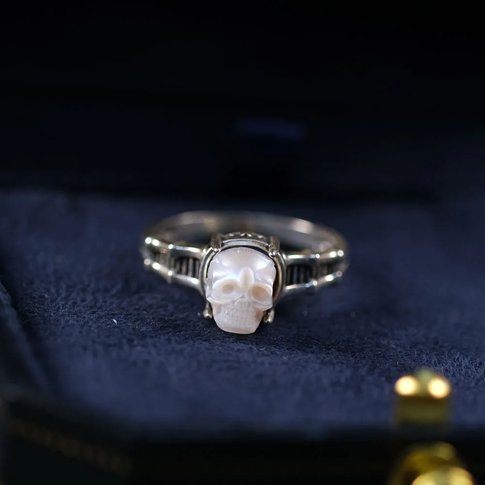 Pearl Skull Sterling Silver Spine Ring Band sold by Belle Juri product image thumbnail 4