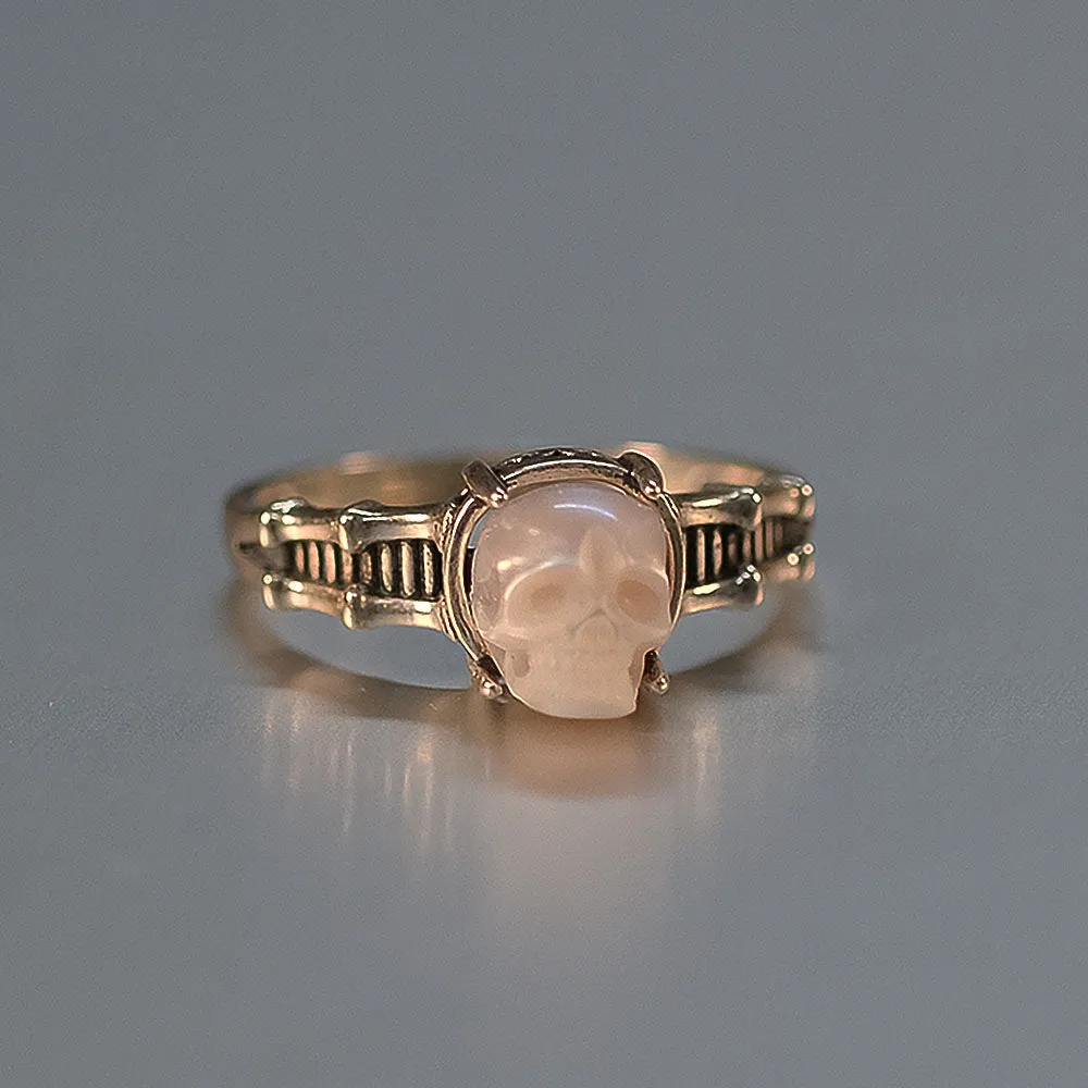 Pearl Skull Sterling Silver Spine Ring Band sold by Belle Juri product image thumbnail 5