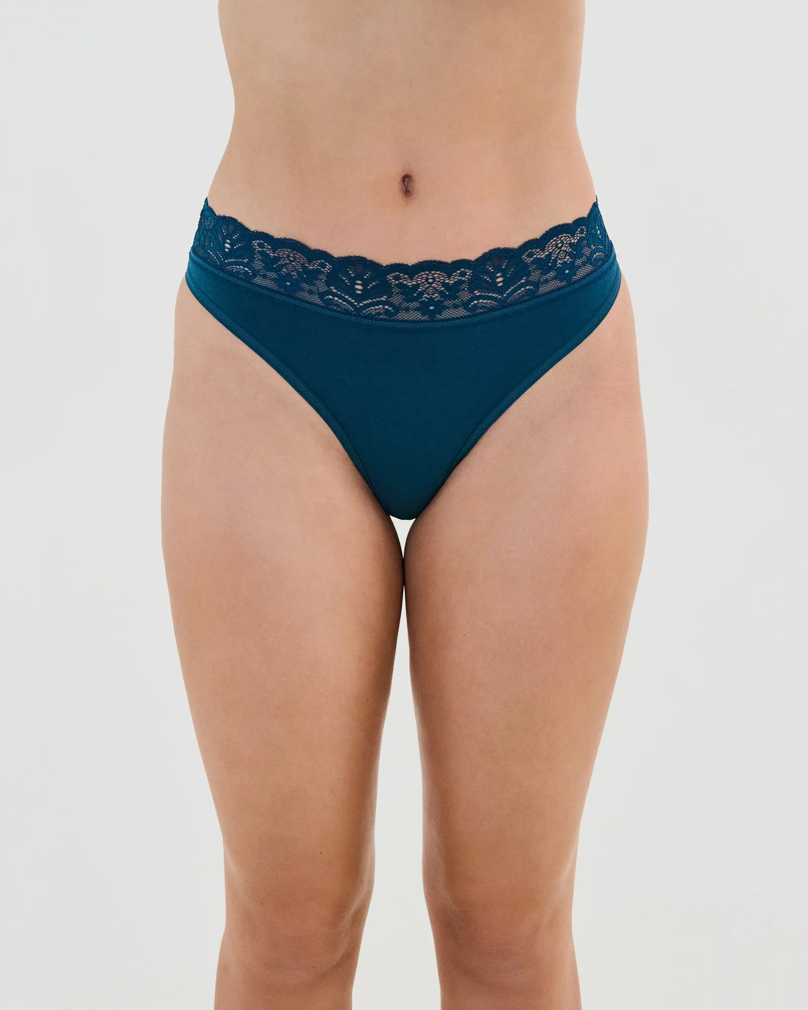 Cotton And Lace Thong sold by Bendon Lingerie