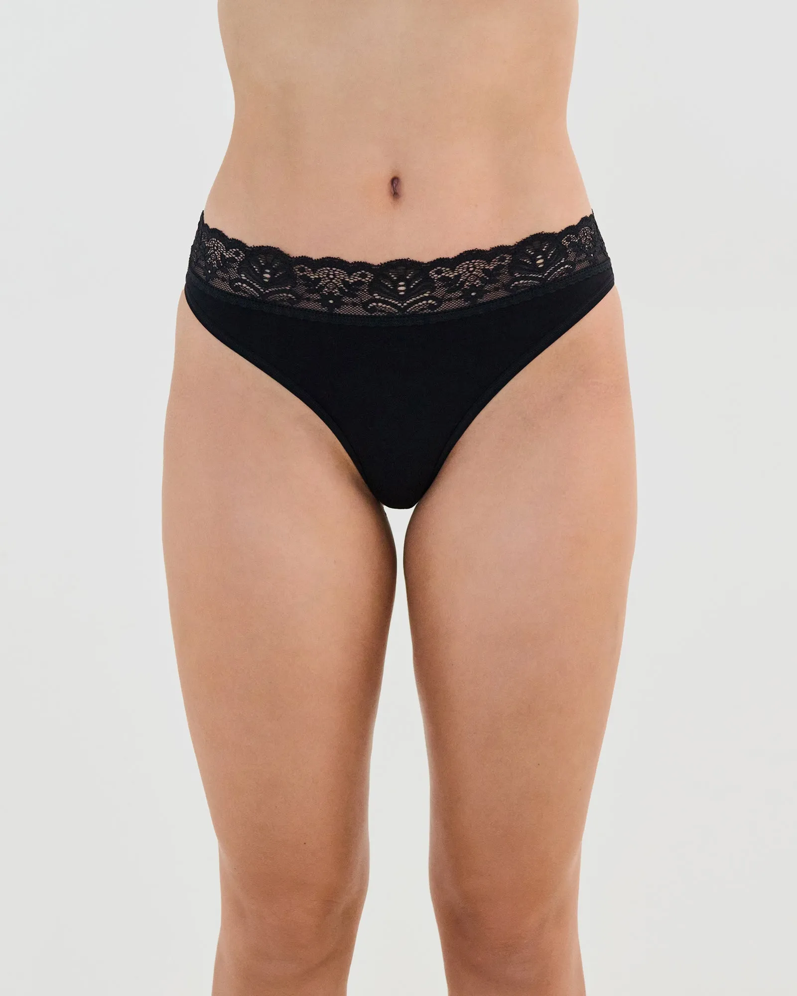 Cotton And Lace Thong sold by Bendon Lingerie