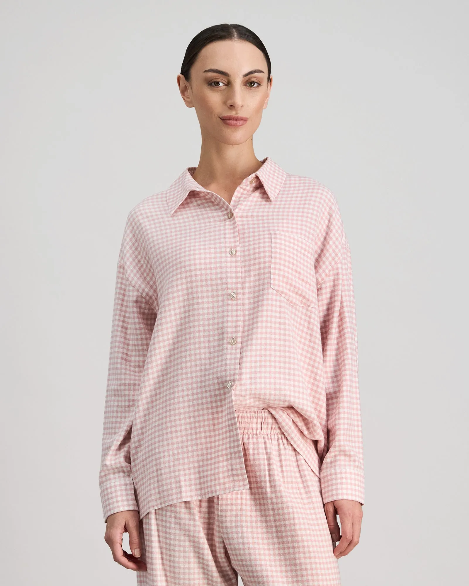 Cosy Flannel Long Sleeve PJ Top sold by Bendon Lingerie