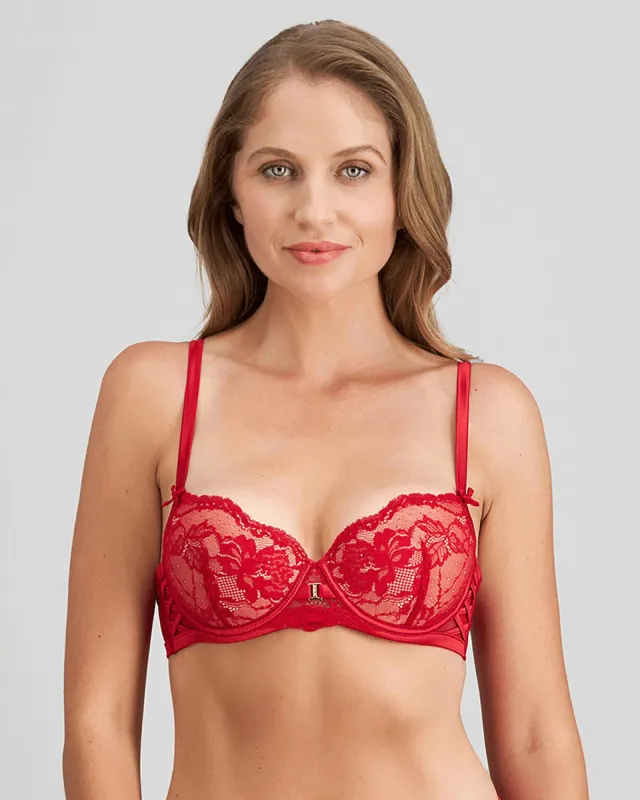 Lace Me Up Contour Plunge Bra sold by Bendon Lingerie