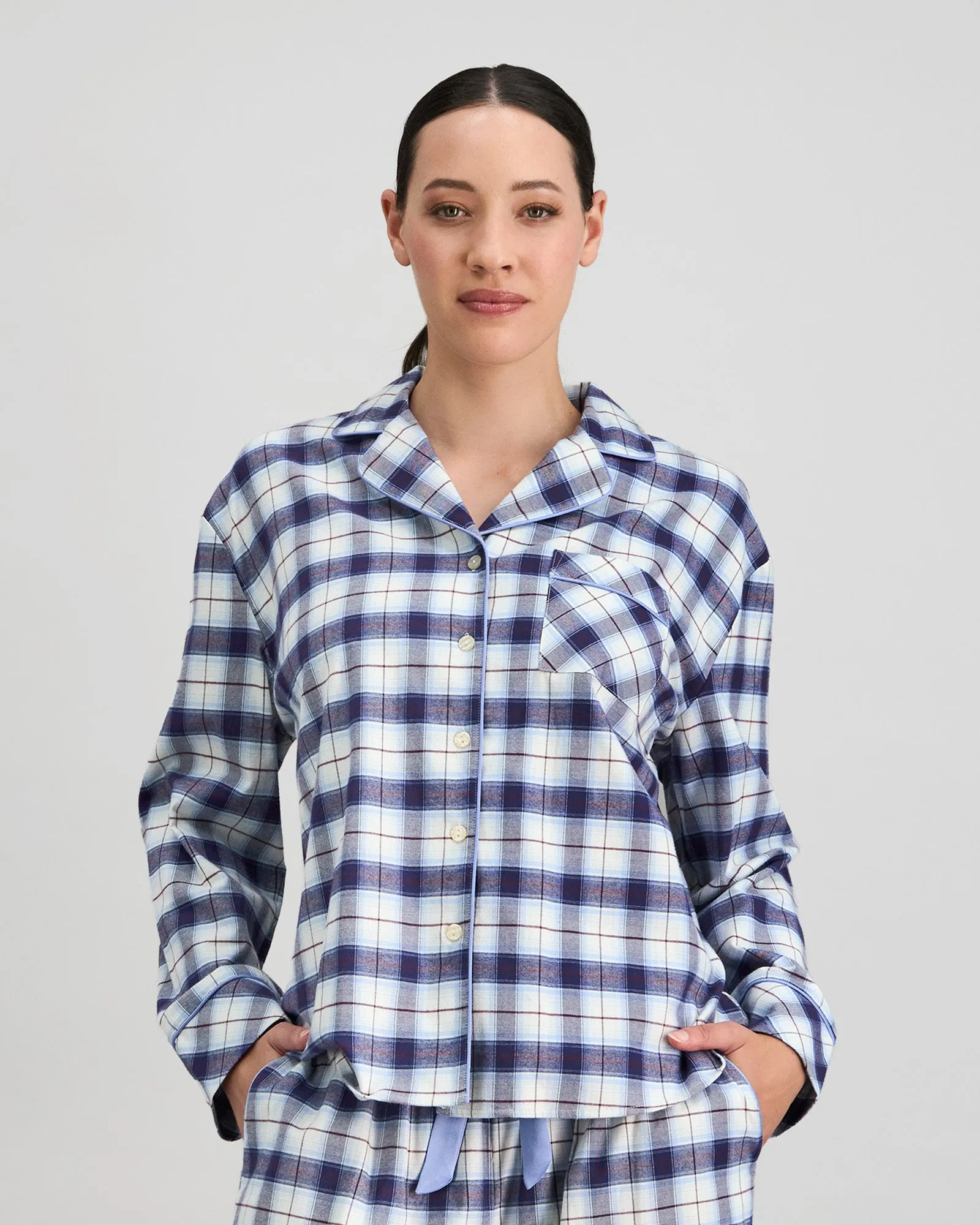 Cosy Flannel Long Sleeve Pj Top sold by Bendon Lingerie
