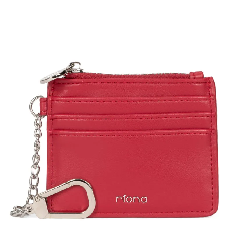 Riona Winnie Smooth RFID Keychain CC Holder Red sold by Bentley Leathers