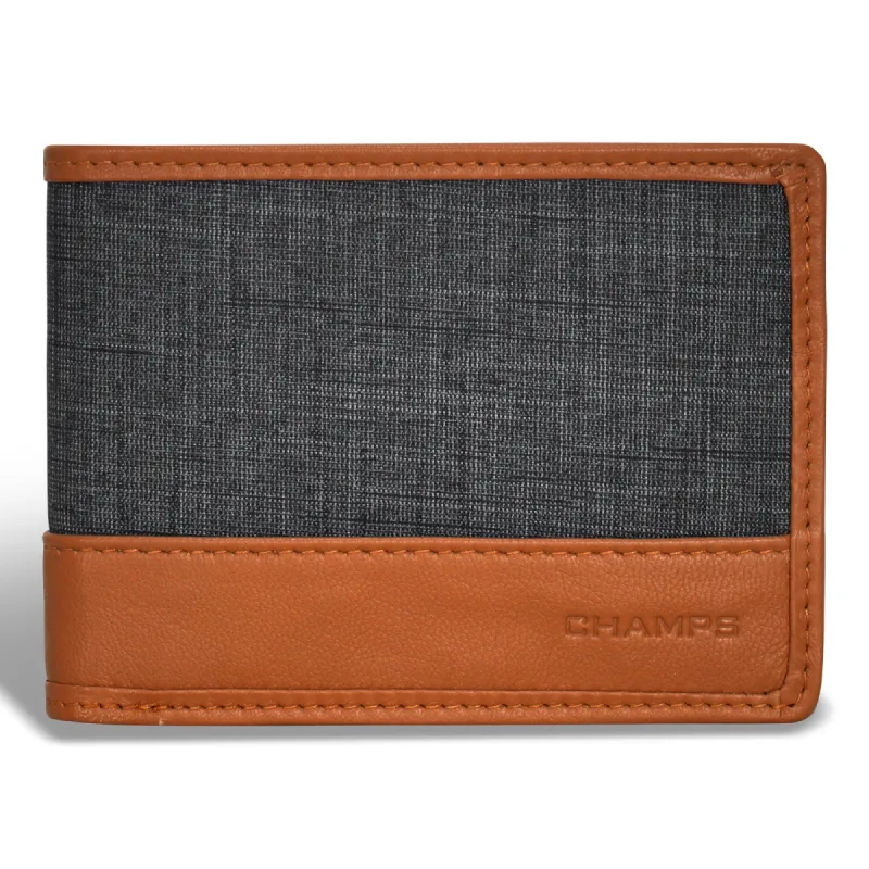 Champs Denim Leather Zip Around Wallet made by Bentley Leathers