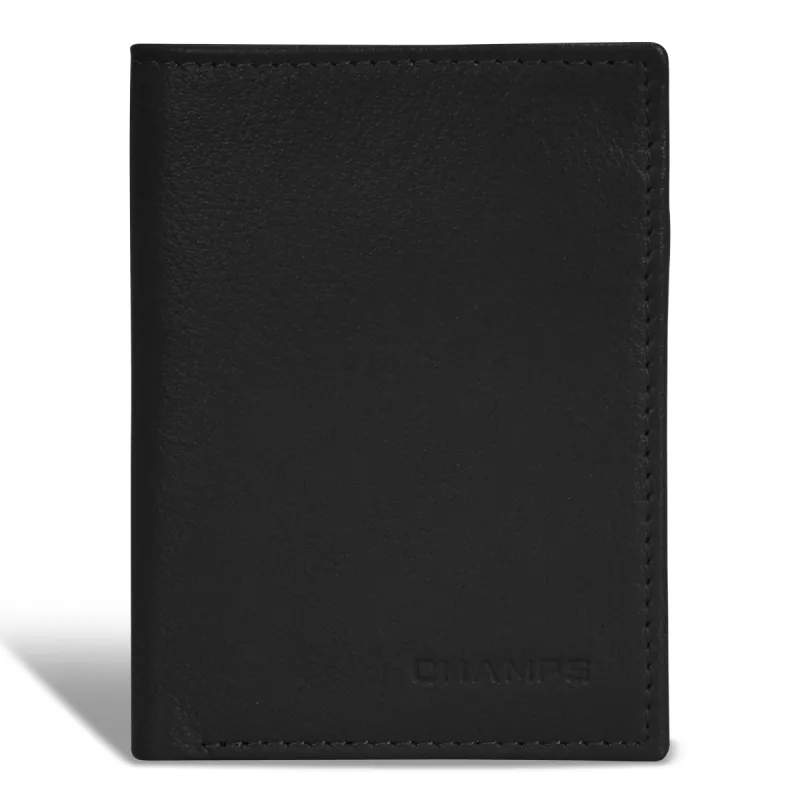 Champs Onyx Leather Vertical Slim Wallet sold by Bentley Leathers
