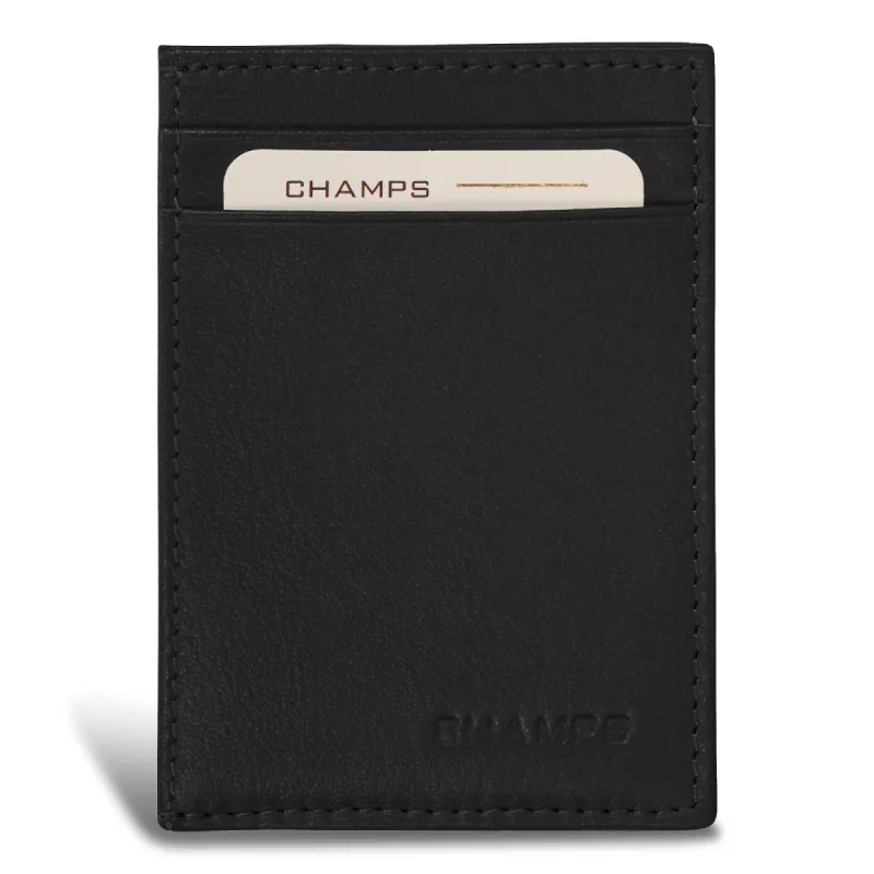 Champs Onyx Leather Mag Hybrid Card Holder sold by Bentley Leathers