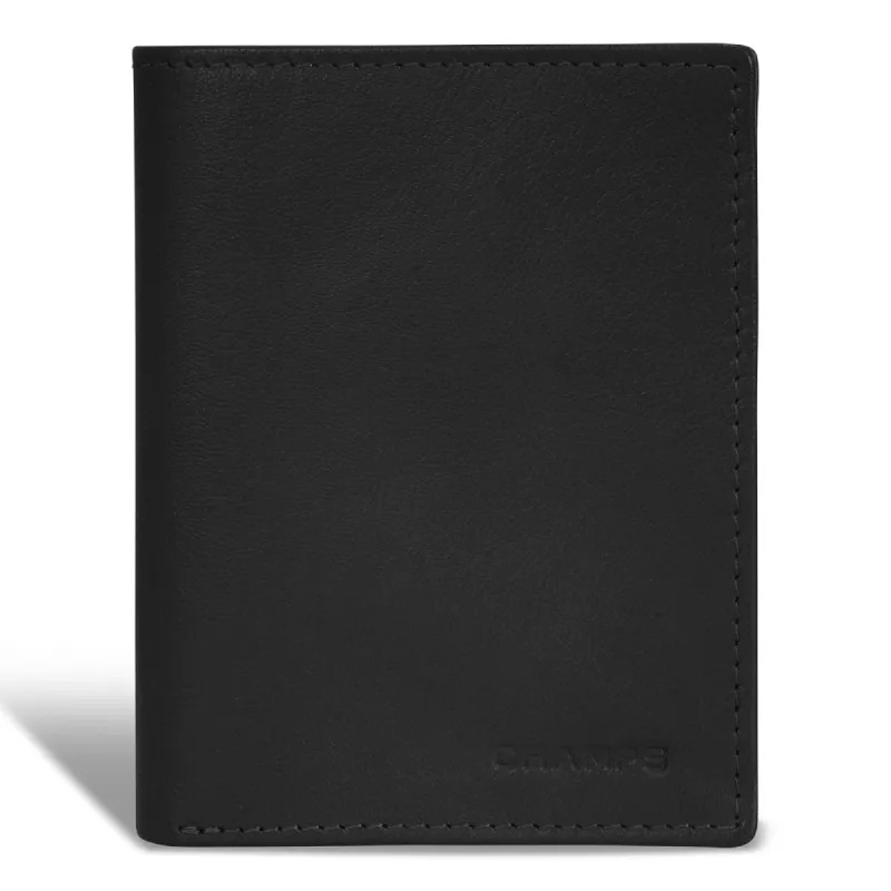 Champs Onyx Leather Vertical Wallet sold by Bentley Leathers