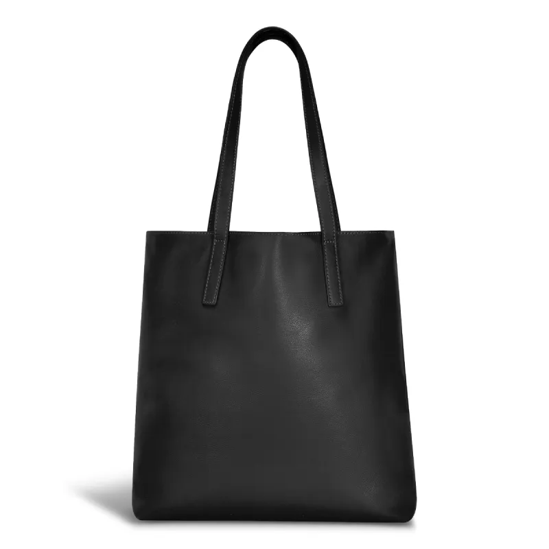 Champs Onyx Leather Vertical Tote sold by Bentley Leathers