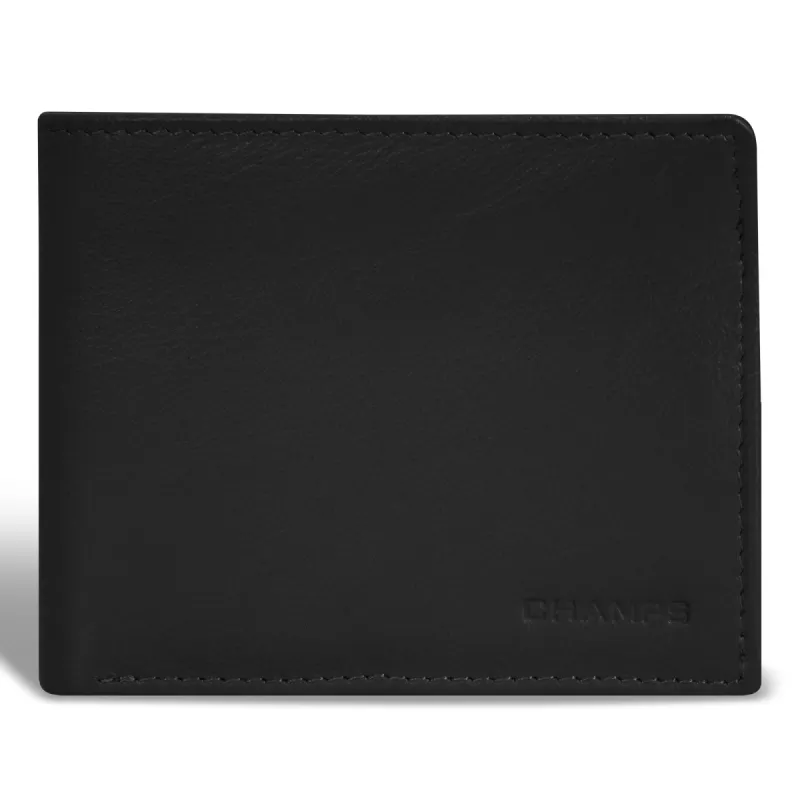 Champs Onyx Leather Zip Bi-Fold Wallet sold by Bentley Leathers