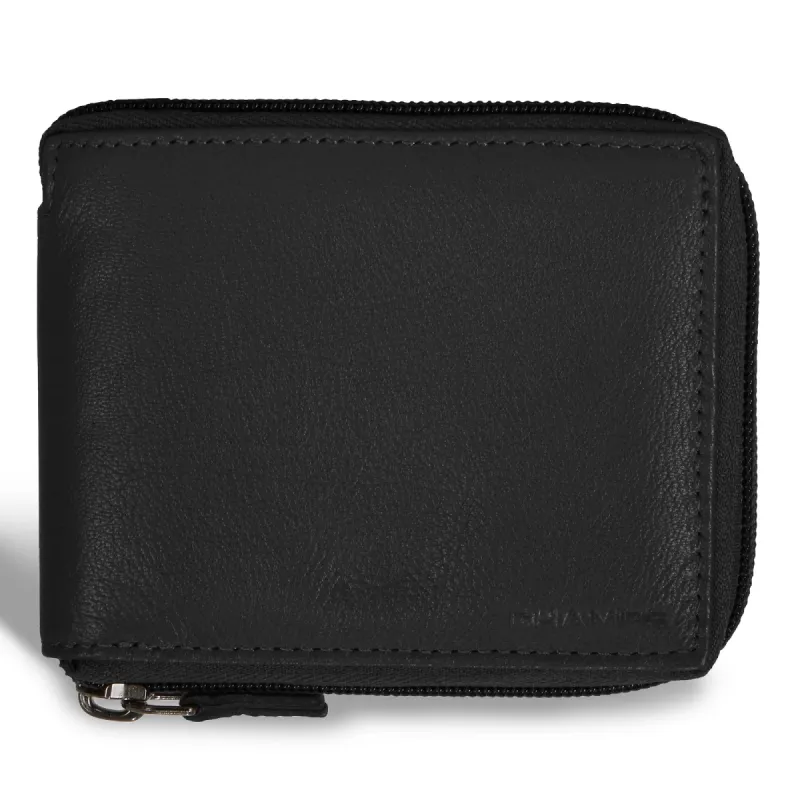 Onyx / Leather Zip Around Wallet *Drop Ship* sold by Bentley Leathers