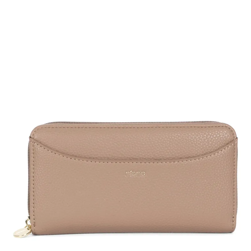 Riona Ivy Pebbled RFID Zip Around Wallet made by Bentley Leathers